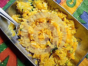 Indian Maharashtrian food kande pohe