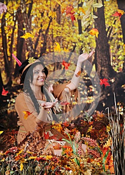 Indian Maiden Catching Falling Leaves photo