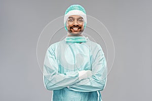 Indian male doctor or surgeon in protective wear