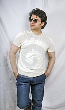 Indian male model in jeans tshirt