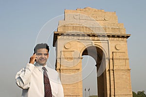 Indian Man on mobile photo