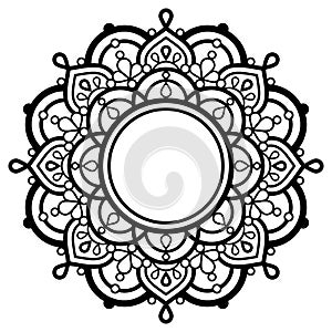 Indian Mandala vector art with empty space for text, geometric design perfect for greeting card or wedding invitaiton photo