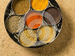 Indian masala box closeup