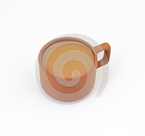 Indian Masala Chai or Morning Tea on White Background