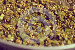 Indian masala fried bhindi or ladyfinger