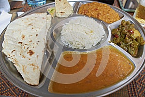 Indian meal served for lunch