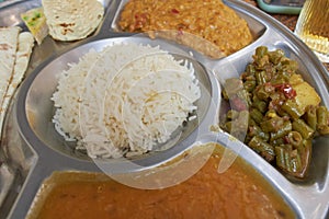 Indian meal served for lunch