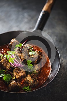 Indian Meatballs with Curry Sauce and Rice