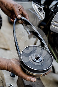 Indian mechanic close up shot