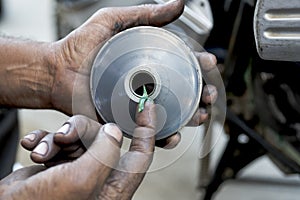 Indian mechanic close up shot