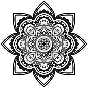 Indian, Mehndi Henna floral tattoo round pattern or background