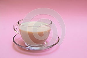 Indian milk tea masala chai in a glass cup