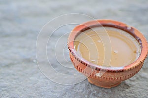 Indian Milk Tea on traditional clay pot