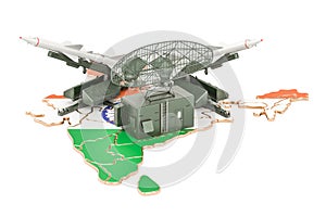 Indian missile defence system concept, 3D rendering photo
