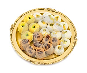 Indian Mix Sweet Peda with Bhakarwadi or Apple Shaped peda