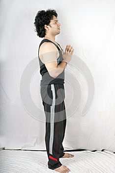 Indian model doing surya namaskar