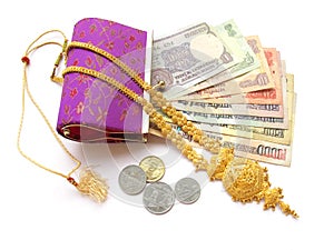 Indian Money and Gold photo