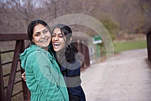 Indian mother and daughter photo