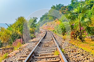 Indian Mountain Railways Track Vizag India.