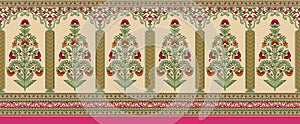 Indian mughal flower border