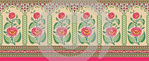 Indian mughal flower border