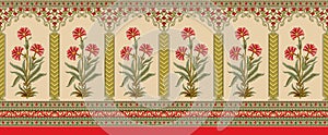 Indian mughal flower border