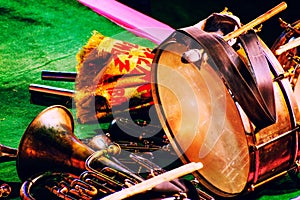 Indian musical band instruments for wedding ceremony