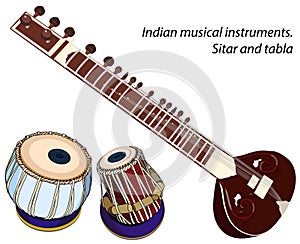 Indian musical instruments - sitar and tabla