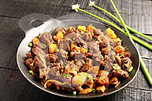 Indian mutton  fry- Kerala food recipes.