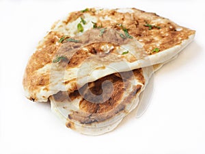 Indian naan bread isolated