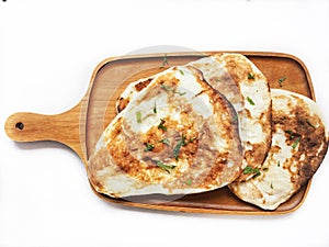 Indian naan bread isolated