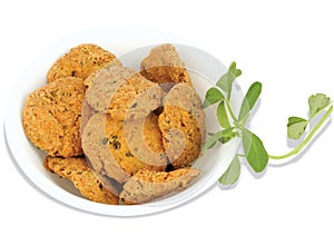 Indian Namkeen Methi Mathri, Salted Fenugreek Crackers is one such delightful fried Indian finger snack that is traditionally made