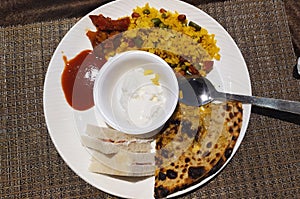 Indian nasta menu in the house or hotel