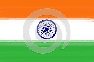 Indian national flag illustration by colours. Indian tricolour flag. Flag of India.