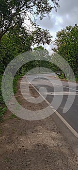 Indian National Highway Road with Trees around