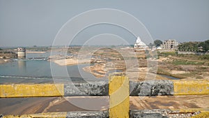 Indian native village jharkhand river bridge over mathra river