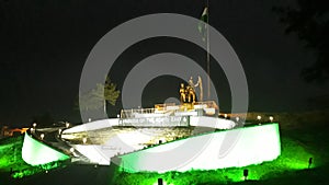 INDIAN symbol of Assam Rifles statu. photo