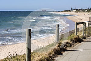 Indian Ocean at Bunbury Western Australia from Cycleway.