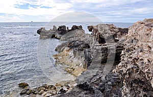Indian Ocean with Limestone Outcroppings photo