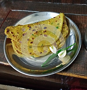Indian onion Paratha Home Made