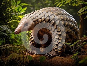 Indian Pangolin or Anteater Manis crassicaudata one of the most trafficked wildlife species