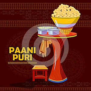 Indian Panipuri or Gol Gappa representing street food of India