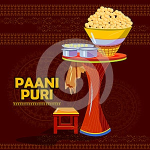 Indian Panipuri or Gol Gappa representing street food of India photo