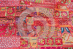 Indian patchwork carpet photo