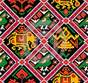 Kalamkari and patola digital designs, indian traditional digital patterns photo