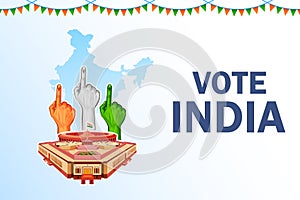 Indian people Hand with voting sign showing general election of India