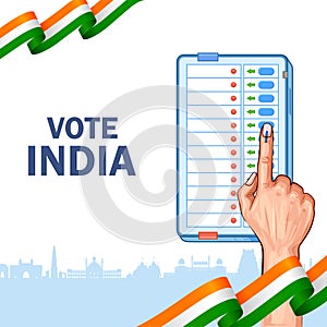 Indian people Hand with voting sign showing general election of India