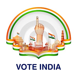 Indian people Hand with voting sign showing general election of India