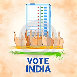 Indian people Hand with voting sign showing general election of India