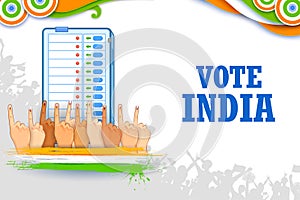 Indian people Hand with voting sign showing general election of India